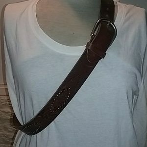 Ornate 44" Fossil Genuine leather belt